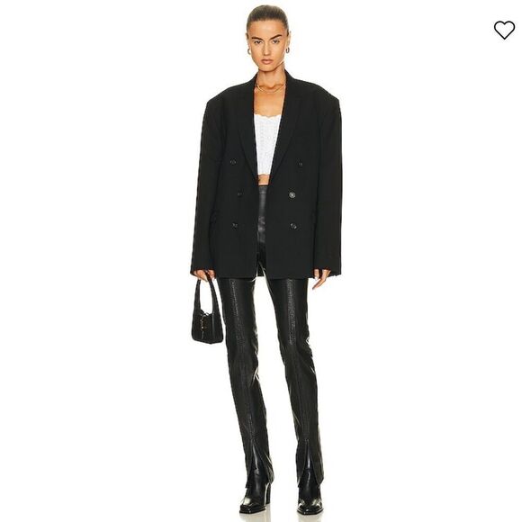 New RTA Kaimi Pant Leather Black Straight Leg Size 26 Revolve - Picture 16 of 16